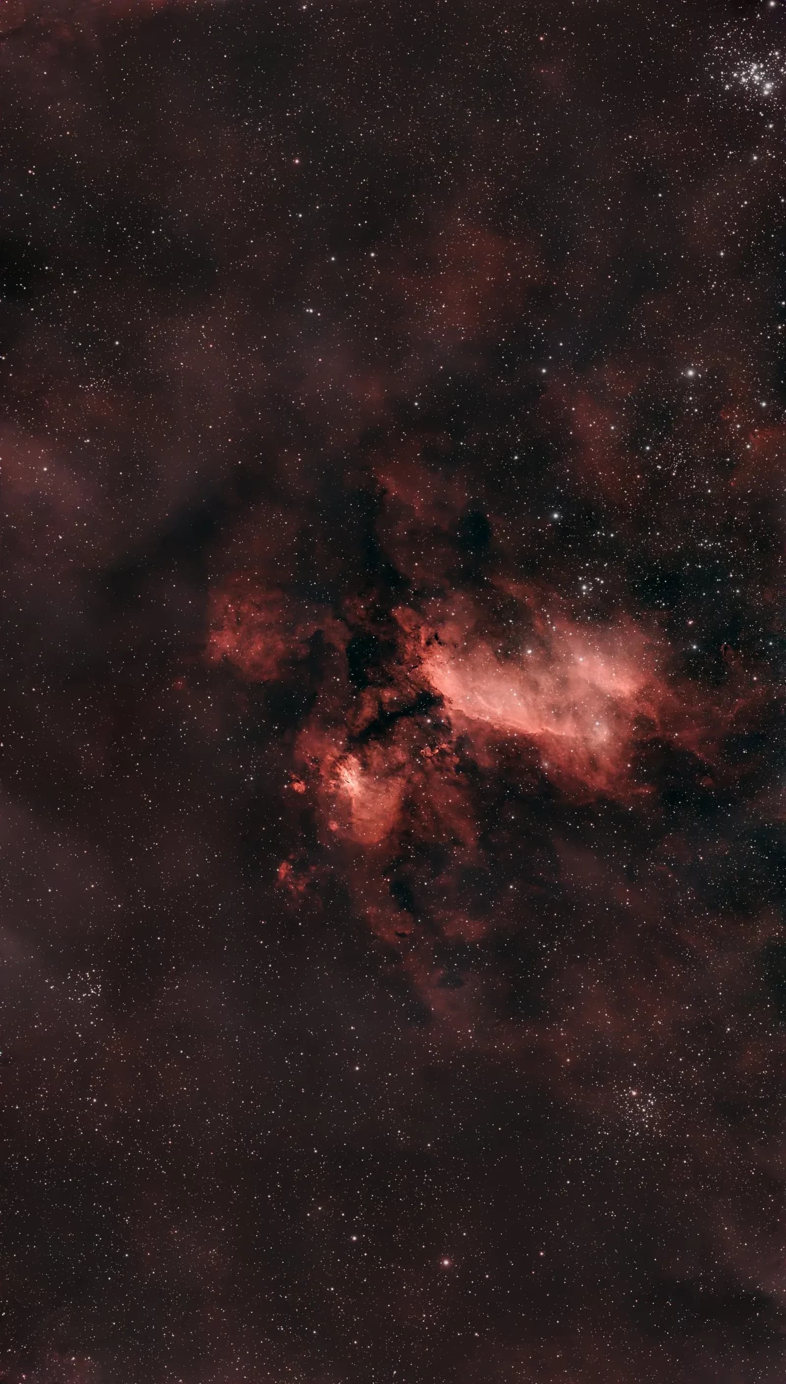 La nébuleuse de la Crevette, 2545 poses de 20 s au Seestar S50