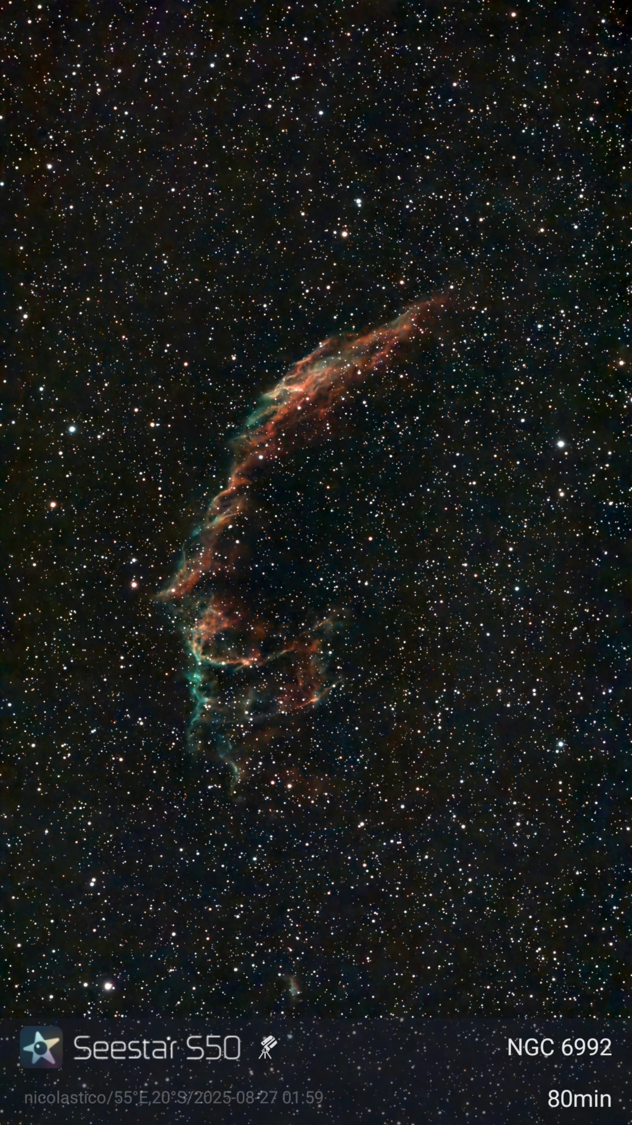 NGC 6992 – brut Seestar