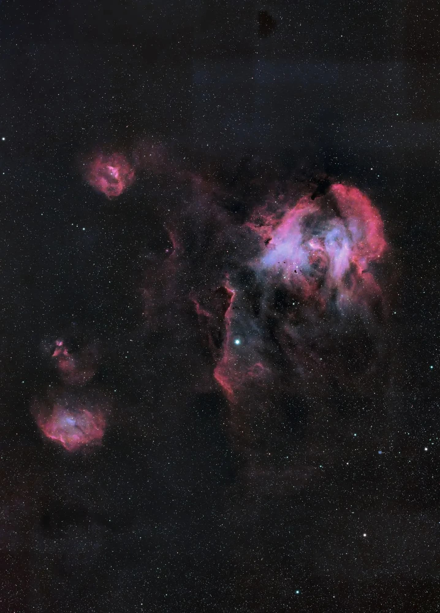 IC 2944, la nébuleuse du Poulet qui court, mosaïque Seestar S50 empilée avec StackingWizard et traitée avec AstroWizard