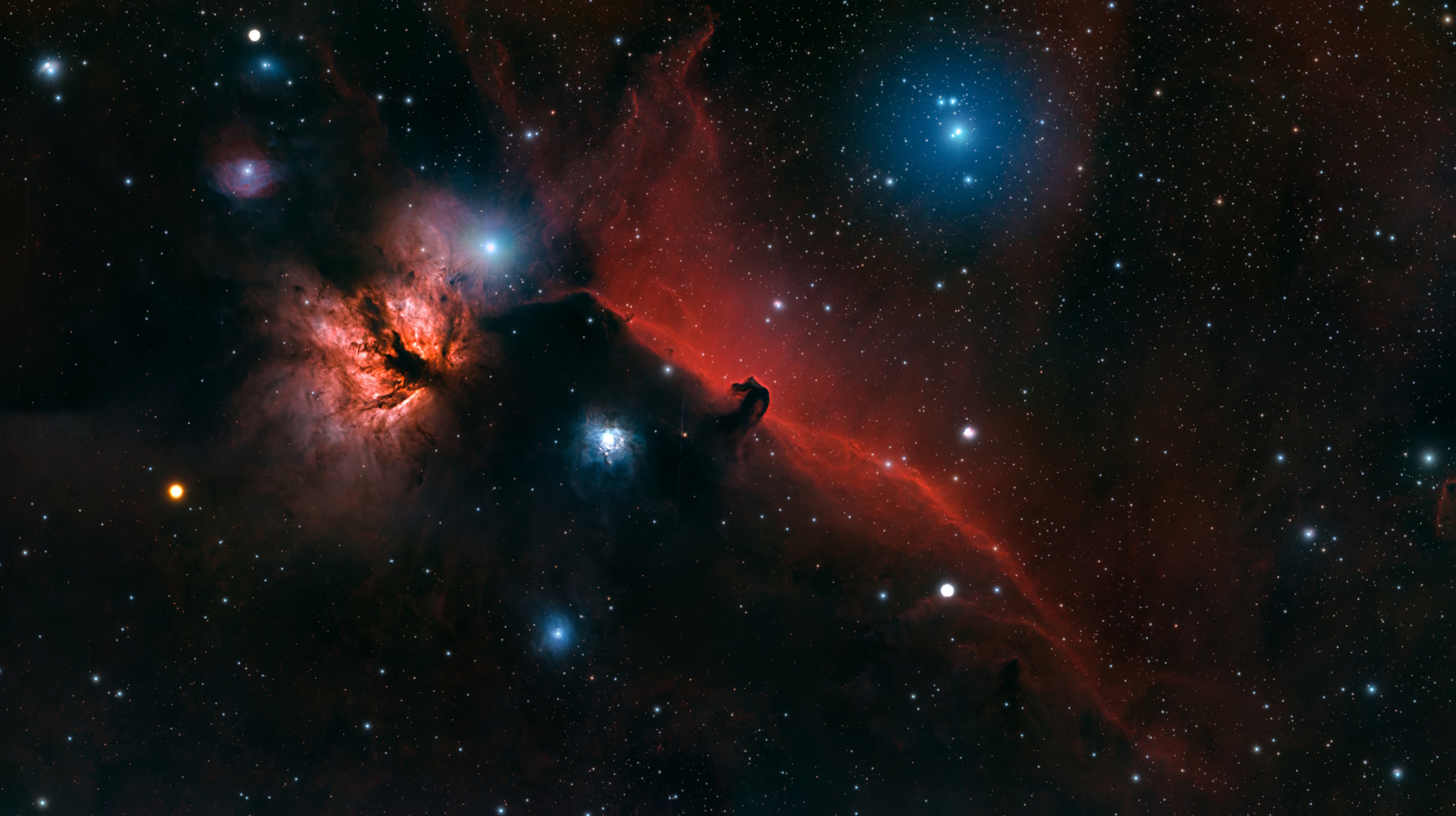 IC 434, Nébuleuse de la tête de cheval et de la flamme, 119×300s - Askar 71F